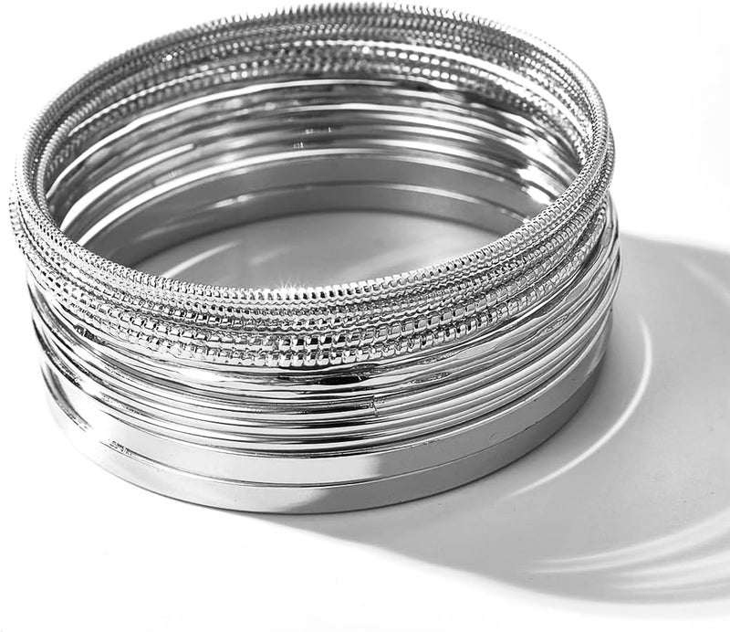 RINTOLER Store 16Pcs Gold Bangle Bracelets for Women - Multi Layer Stackable Textured Bracelets Boho Jewelrys Set. - Image 2